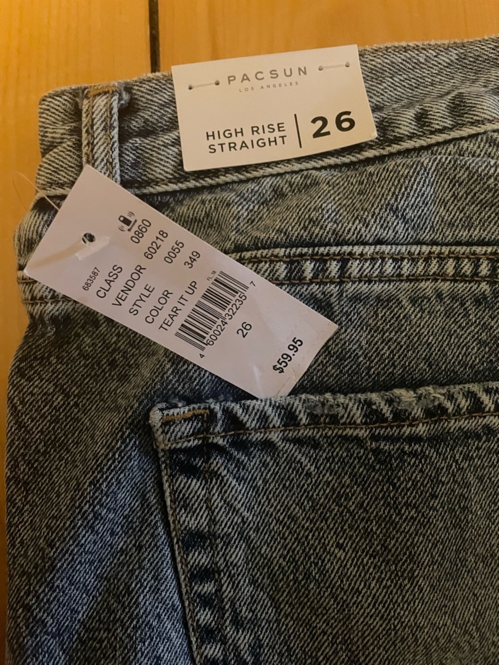 PacSun High-Waist Ripped Straight Leg Jeans - Picture 4 of 7